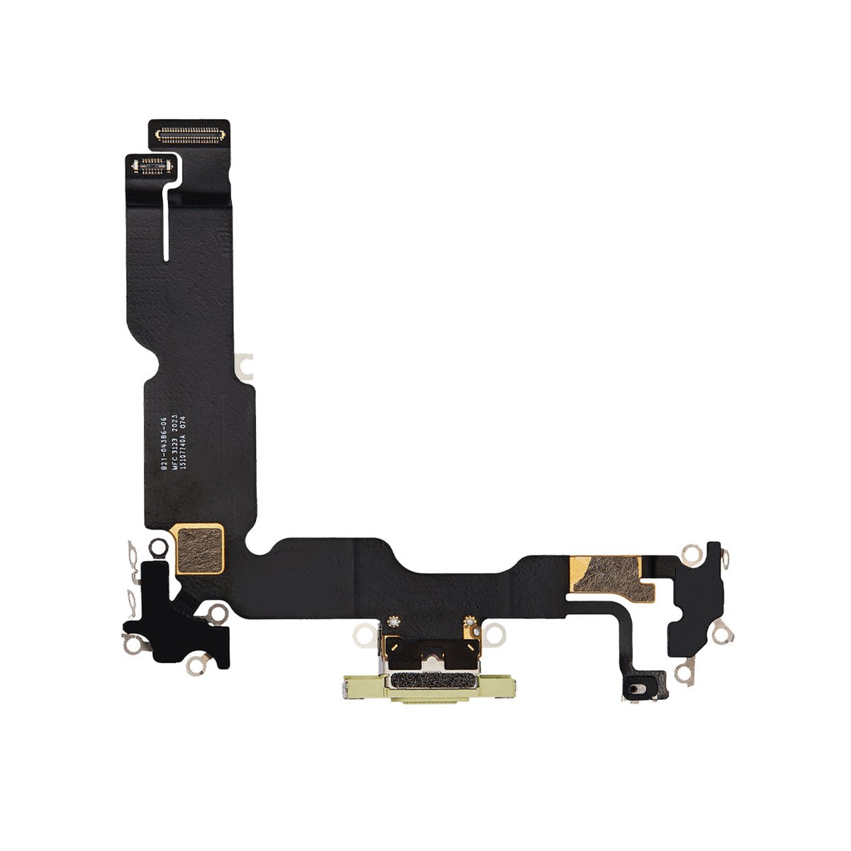 Cable flex con conector de puerto de carga para iPhone 15 Plus, amarillo — imagen 2