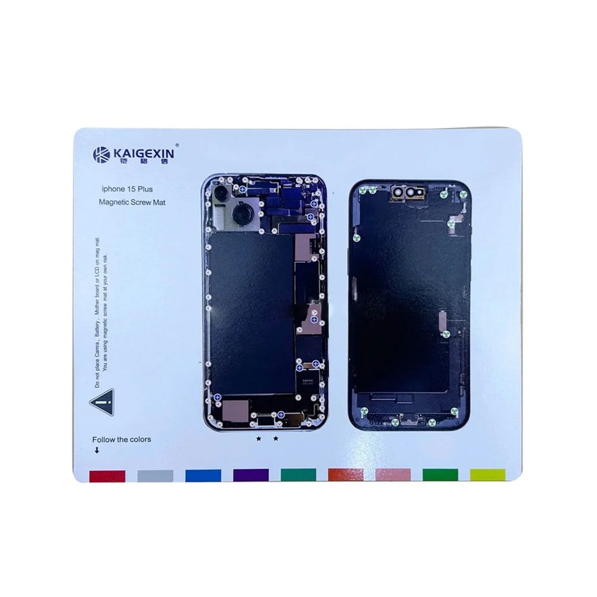 Plantilla magnética de tornillos para iPhone 15 Plus