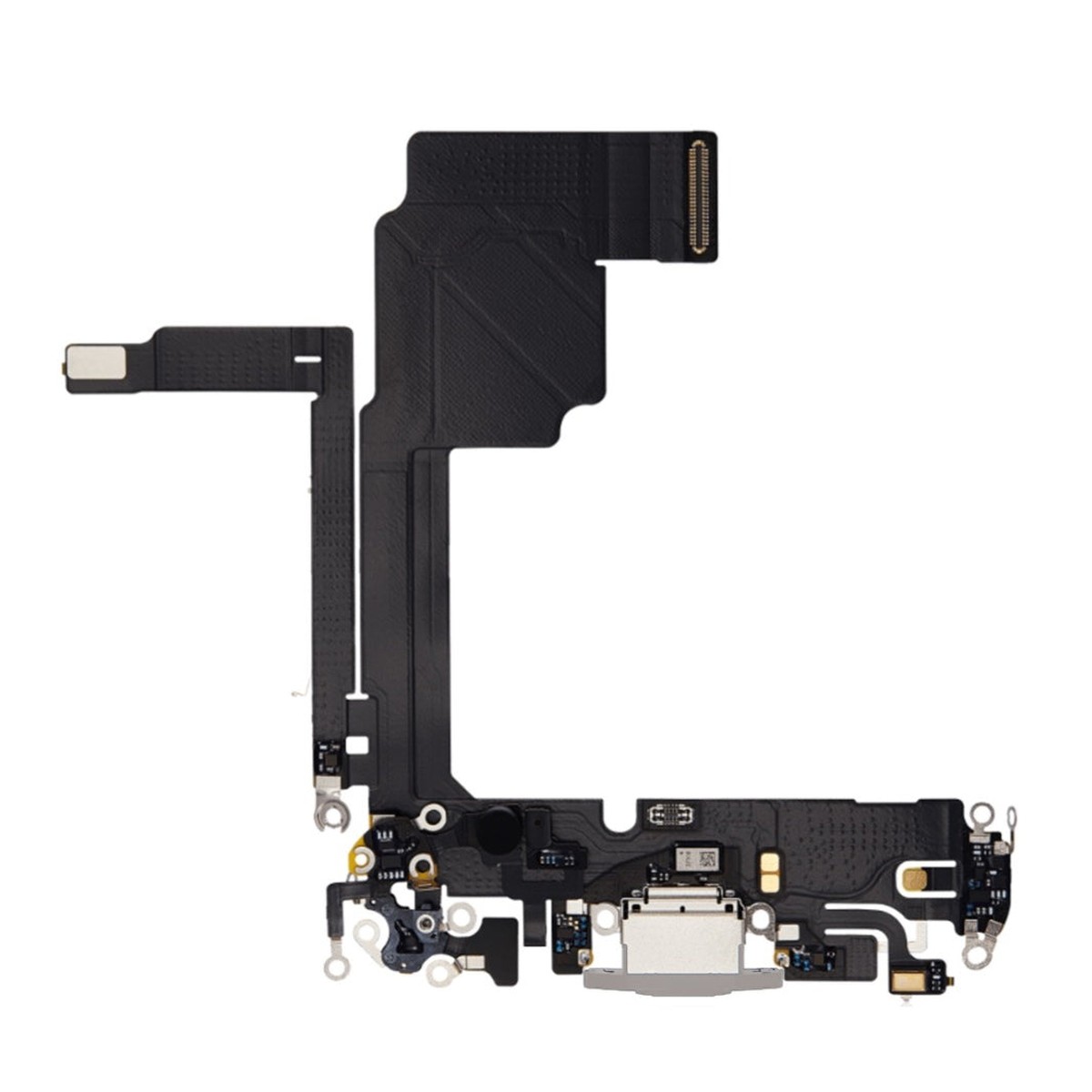 Cable flex con conector de puerto de carga para iPhone 15 Pro, titanio blanco