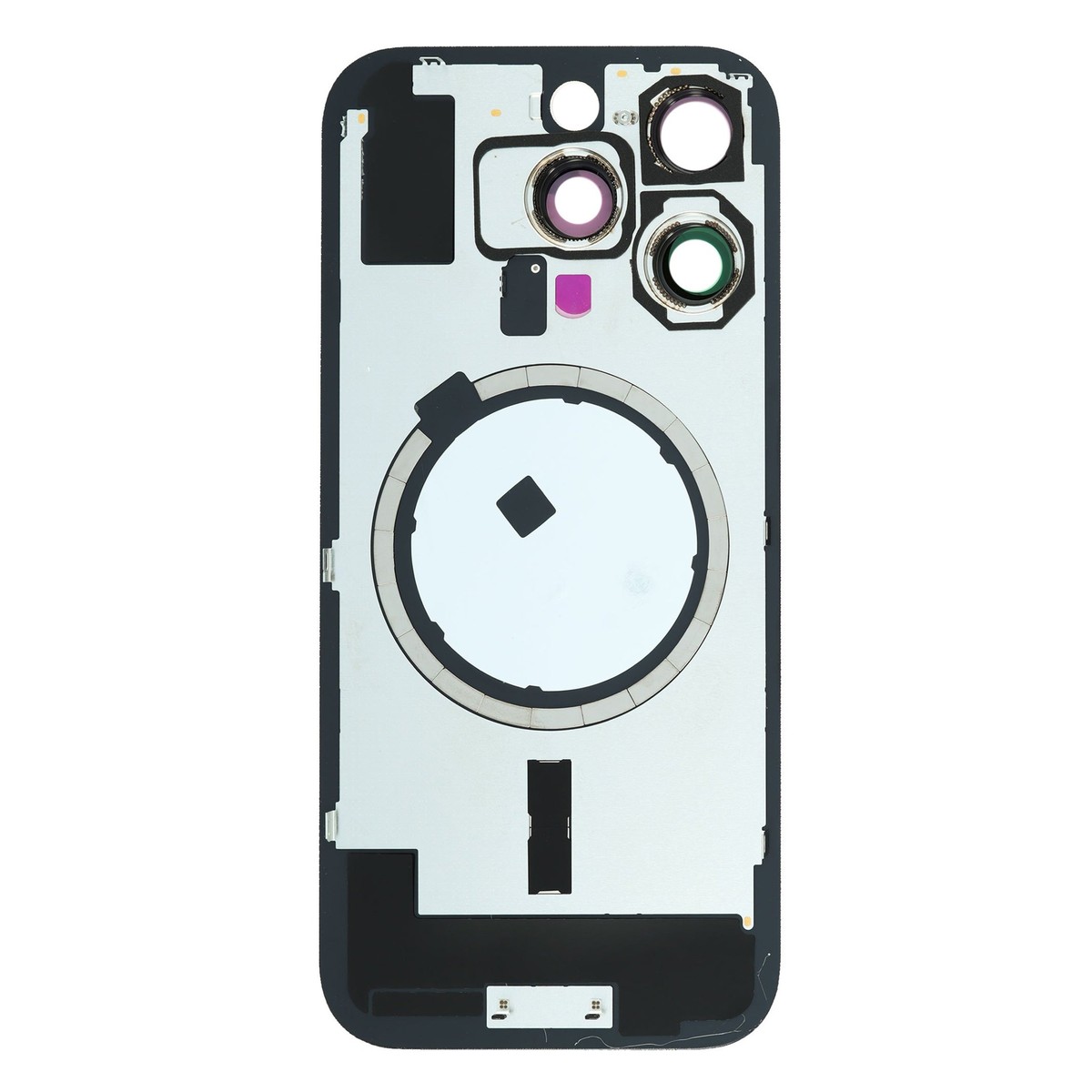 Cristal trasero con marco / imán MagSafe / lente de cámara / bisel de cámara / placa metálica para iPhone 16 Pro, titanio blanco — imagen 2