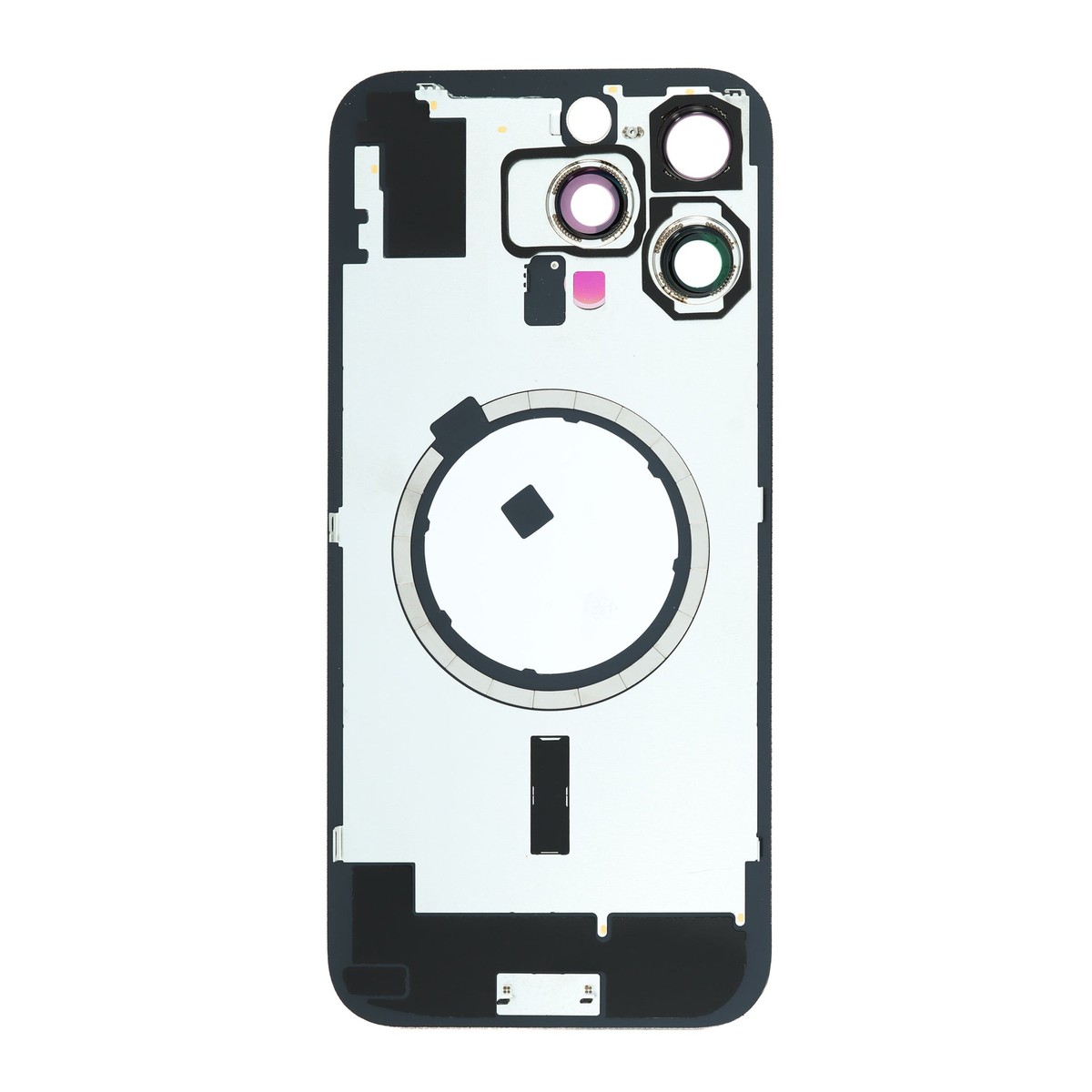 Cristal trasero con marco / imán MagSafe / lente de cámara / bisel de cámara / placa metálica para iPhone 16 Pro, titanio negro — imagen 2