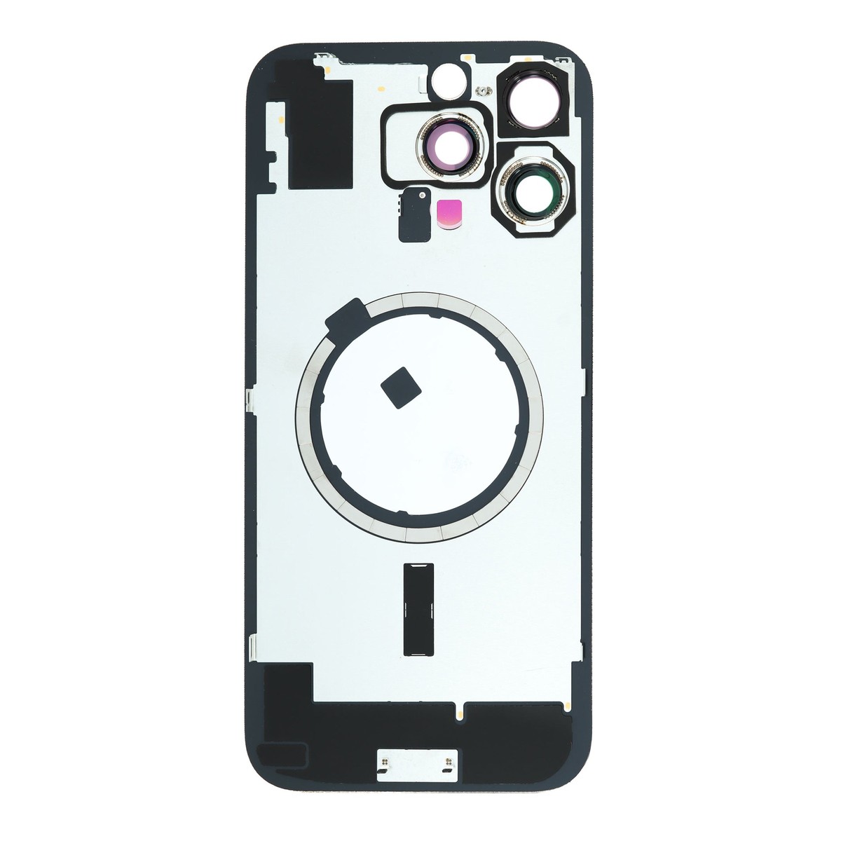 Cristal trasero con marco / imán MagSafe / lente de cámara / bisel de cámara / placa metálica para iPhone 16 Pro Max, titanio blanco — imagen 2