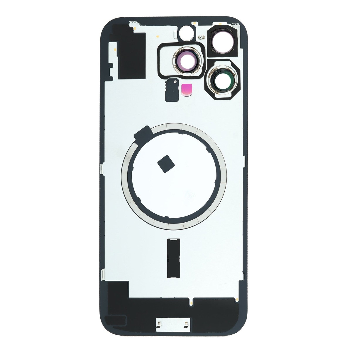 Cristal trasero con marco / imán MagSafe / lente de cámara / bisel de cámara / placa metálica para iPhone 16 Pro Max, titanio negro — imagen 2