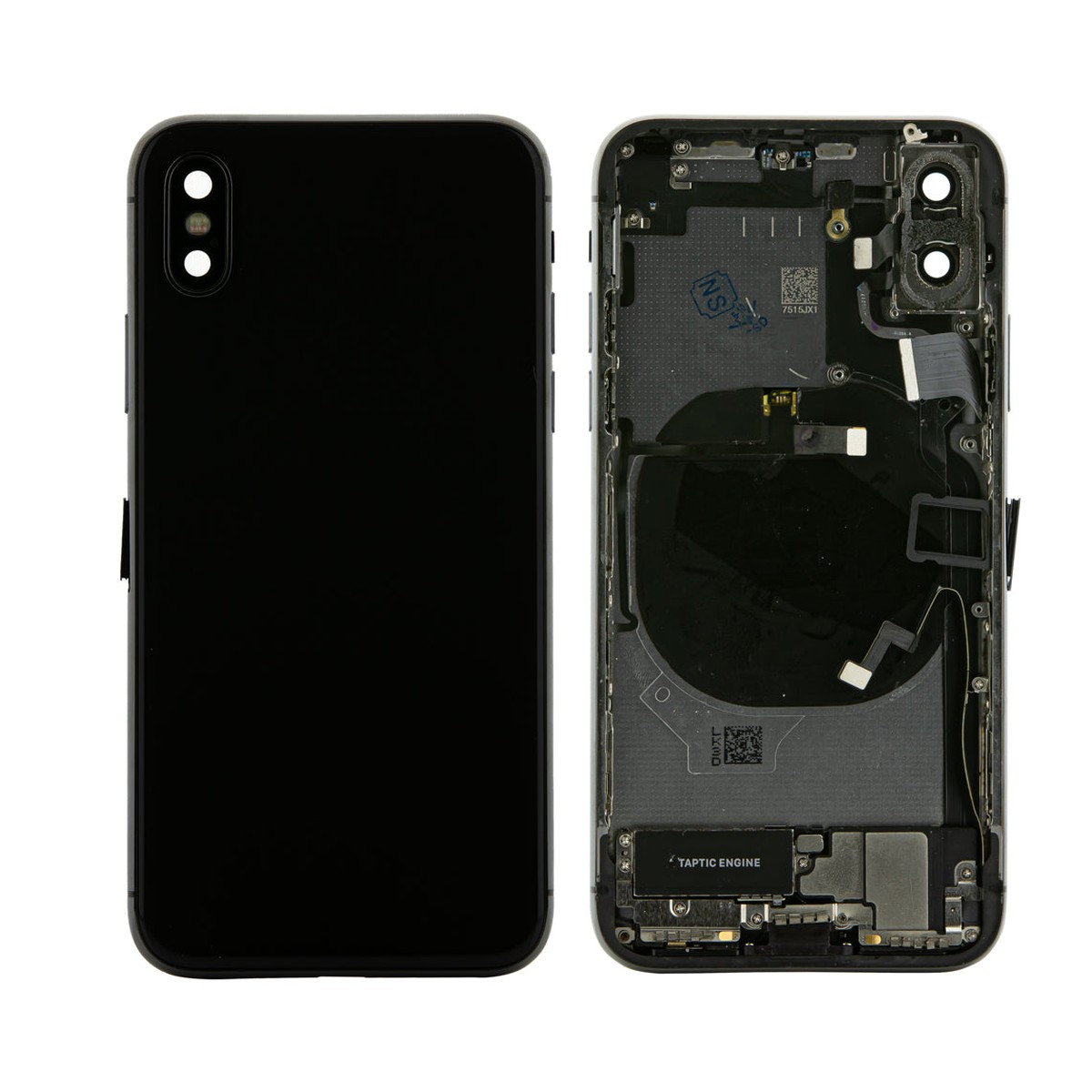 Conjunto de chasis y carcasa trasera con piezas pequeñas preinstaladas para iPhone X, negro