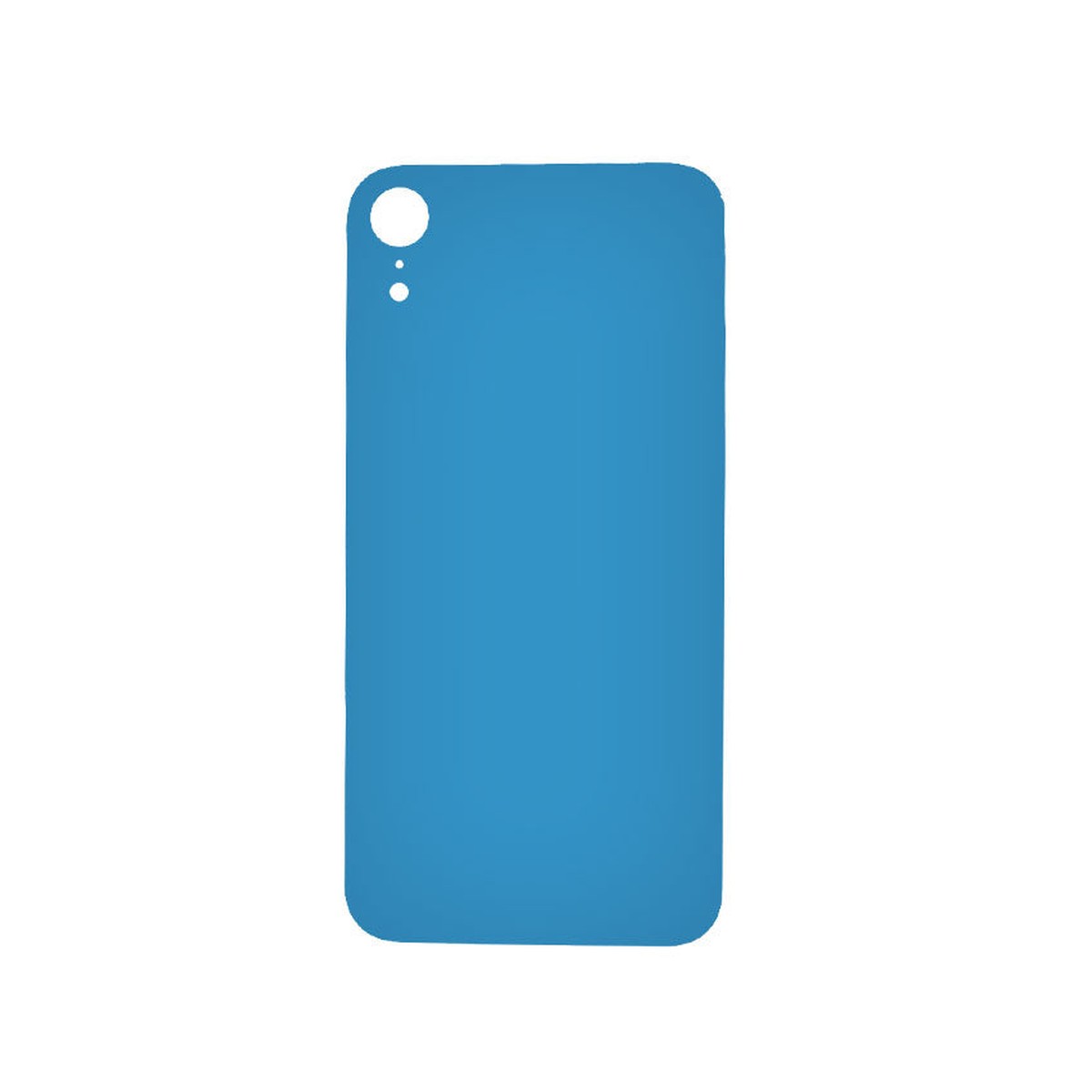 Cristal trasero con adhesivo para iPhone XR, azul (orificio grande de cámara)