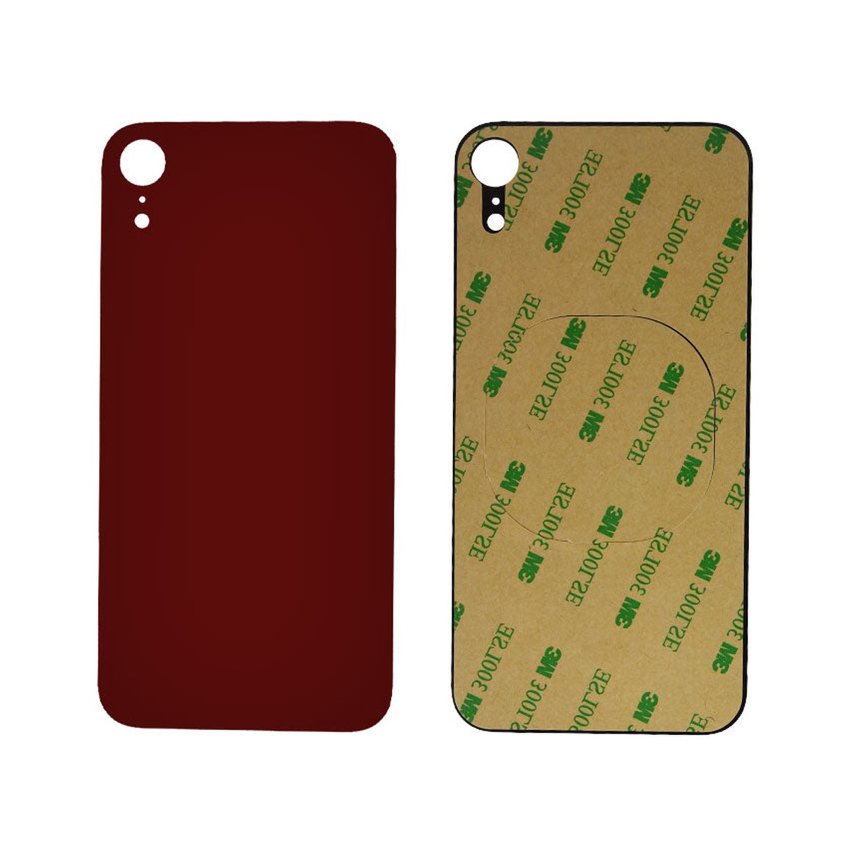 Cristal trasero con adhesivo para iPhone XR, rojo (orificio grande de cámara) — imagen 3