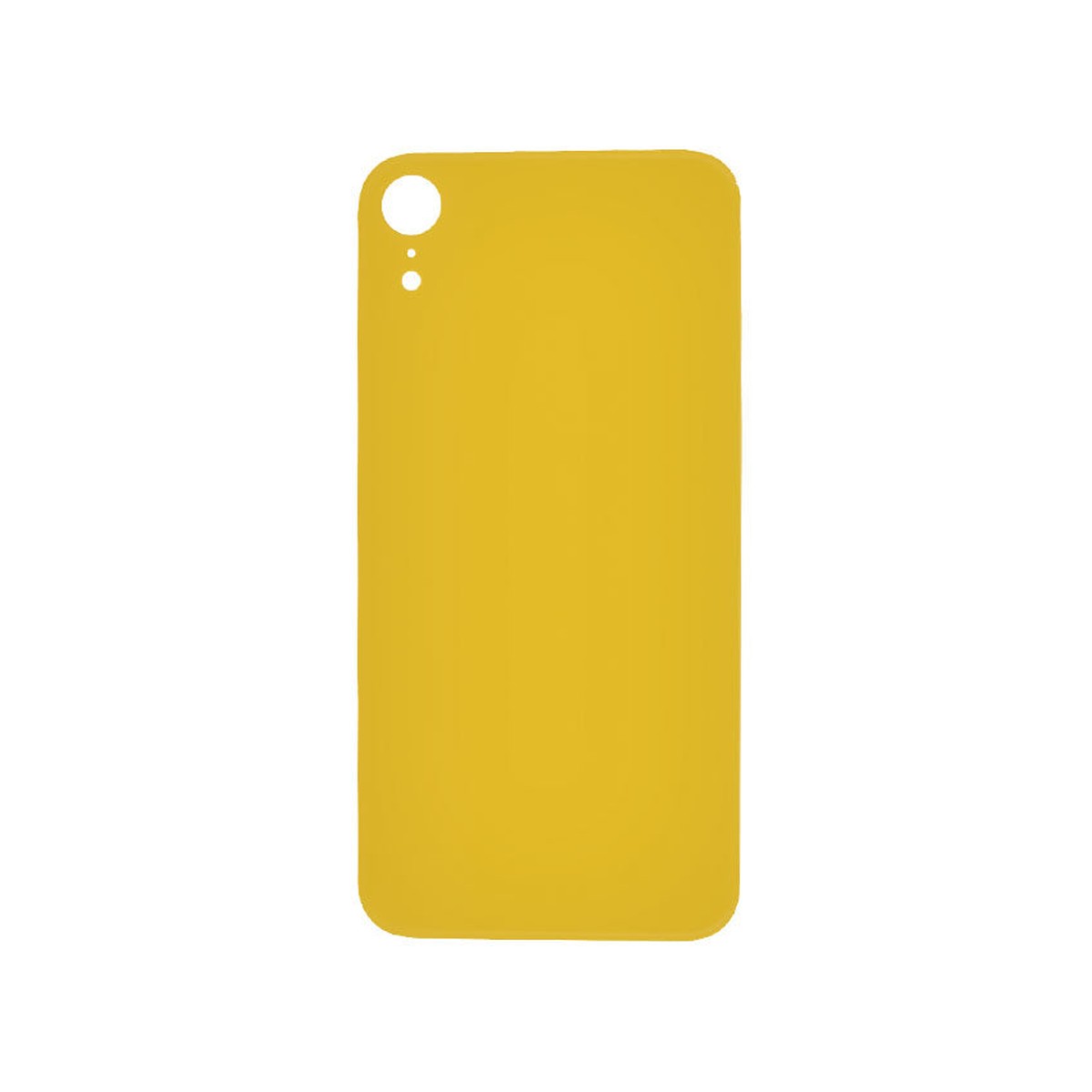 Cristal trasero con adhesivo para iPhone XR, amarillo (orificio grande de cámara)