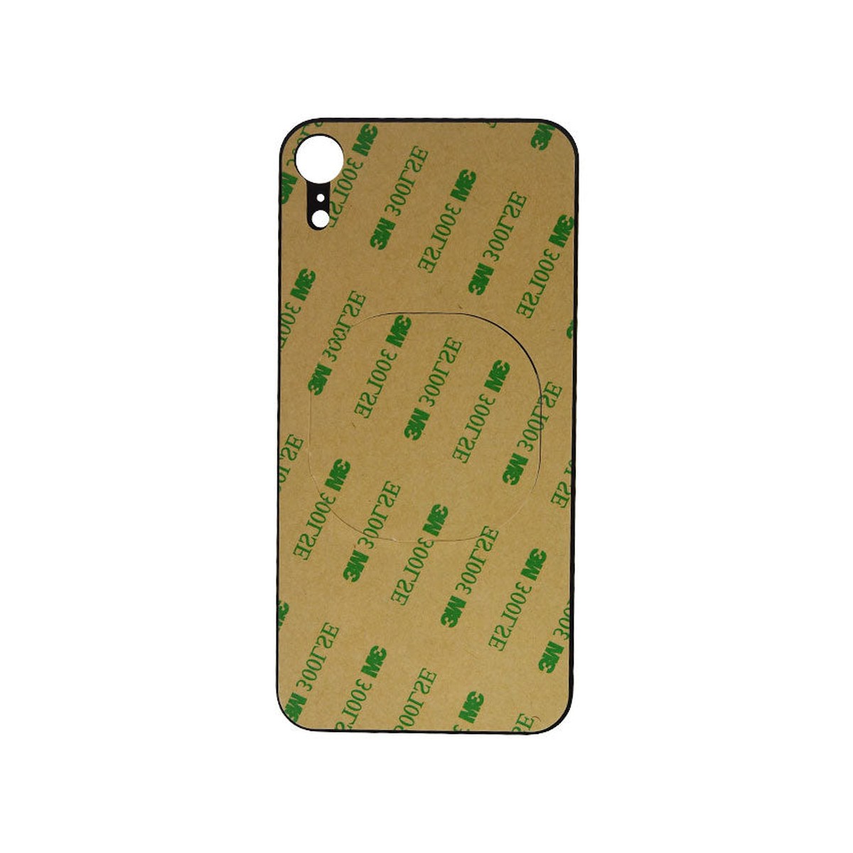 Cristal trasero con adhesivo para iPhone XR, amarillo (orificio grande de cámara) — imagen 2