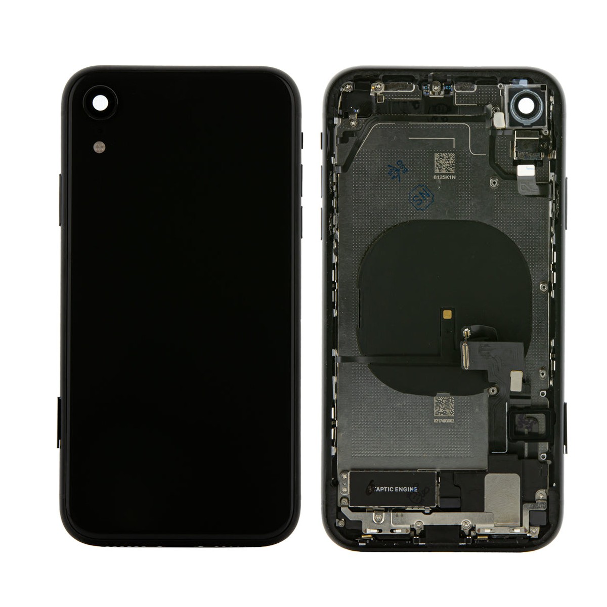 Conjunto de chasis y carcasa trasera con piezas pequeñas preinstaladas para iPhone XR, negro