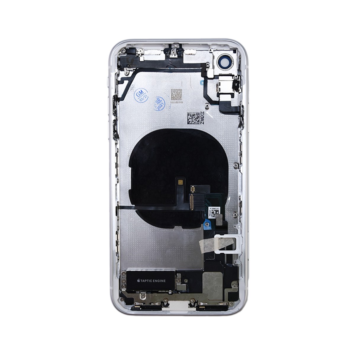 Conjunto de chasis y carcasa trasera con piezas pequeñas preinstaladas para iPhone XR, blanco — imagen 2