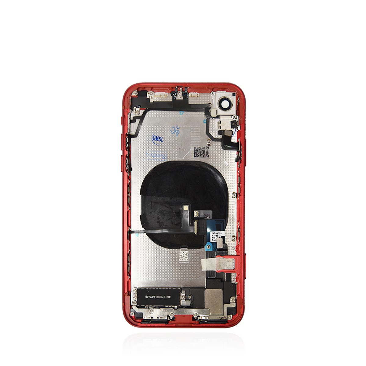 Conjunto de chasis y carcasa trasera con piezas pequeñas preinstaladas para iPhone XR, rojo — imagen 3