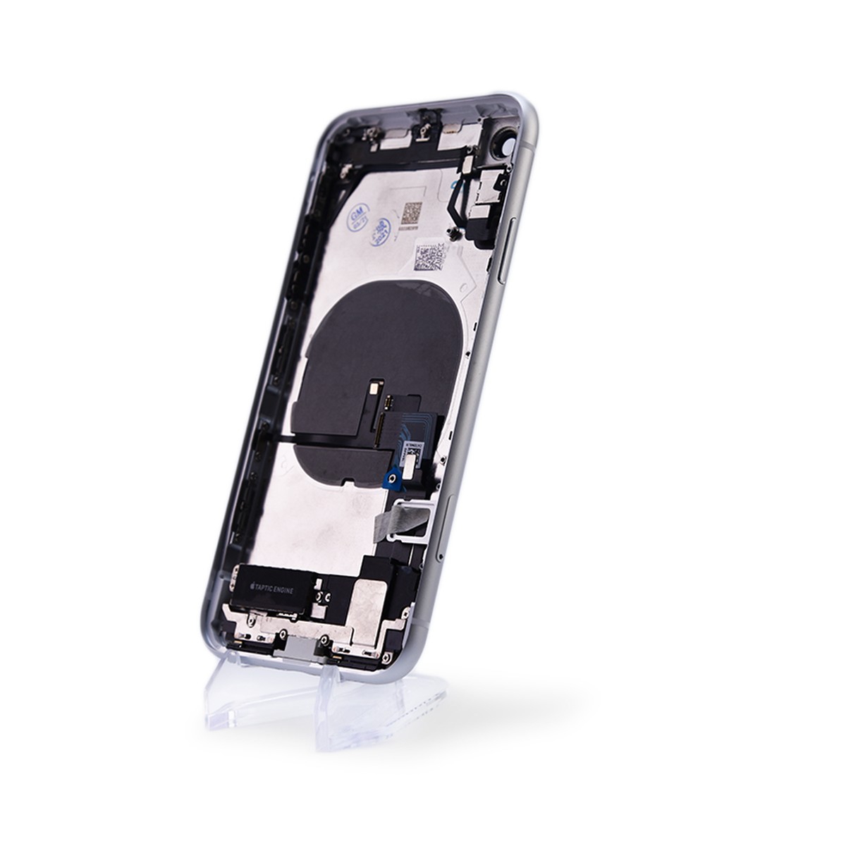 Conjunto de chasis y carcasa trasera con piezas pequeñas preinstaladas para iPhone XR, blanco — imagen 3