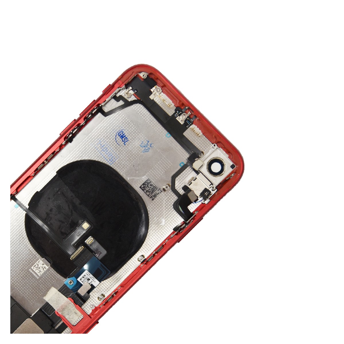 Conjunto de chasis y carcasa trasera con piezas pequeñas preinstaladas para iPhone XR, rojo — imagen 5