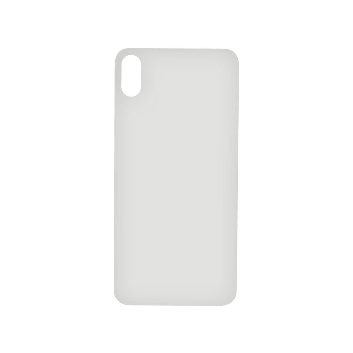 Cristal trasero con adhesivo para iPhone XS Max, plateado (orificio grande de cámara)