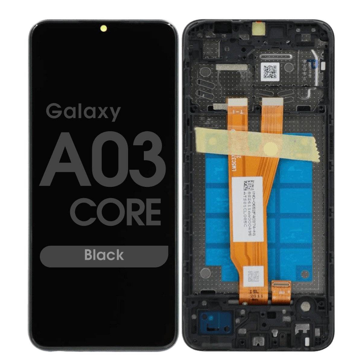 Pantalla LCD con táctil + marco Service Pack para Galaxy A03 Core, A032 / 2021 / Black