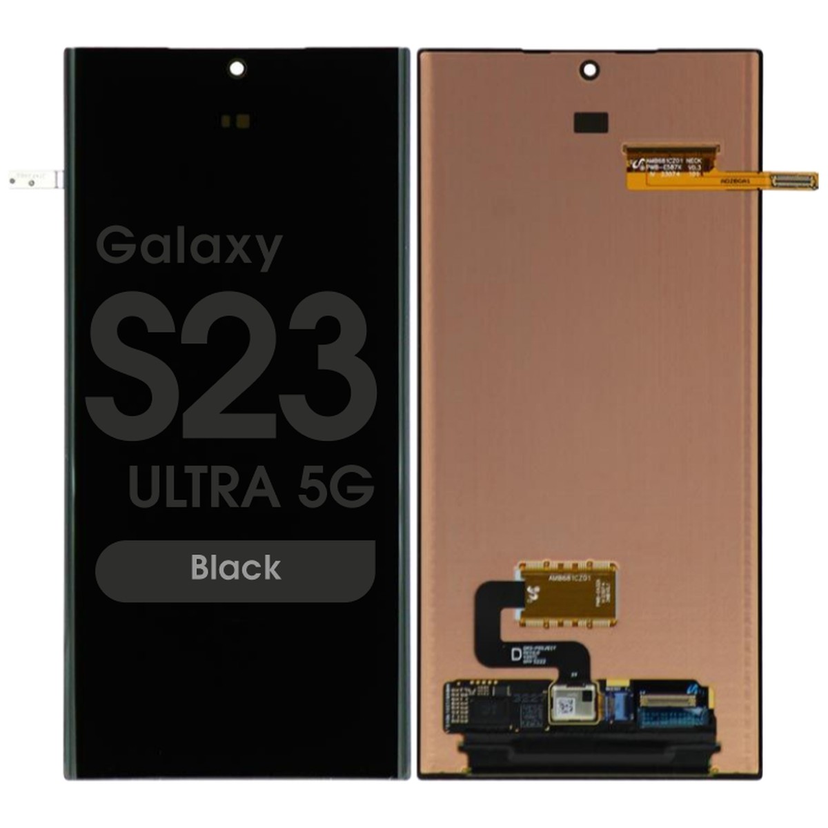 Pantalla OLED con táctil sin marco Service Pack para Galaxy S23 Ultra 5G (S918), Black