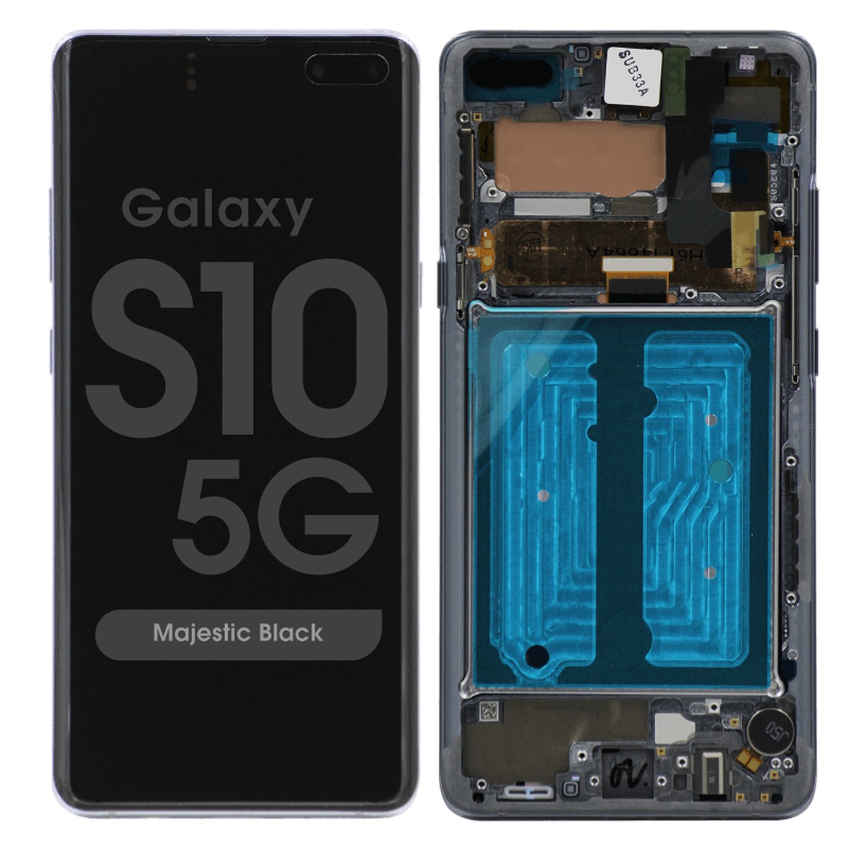 Pantalla OLED con táctil + marco Service Pack para Galaxy S10 5G (G977), Majestic Black