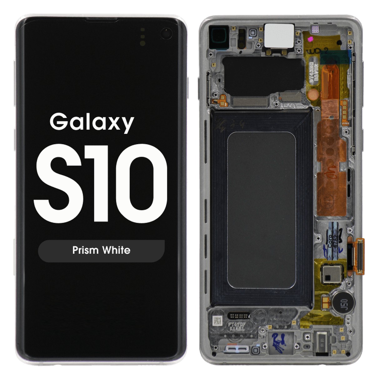 Pantalla OLED con táctil + marco Service Pack para Galaxy S10 (G973), Prism White