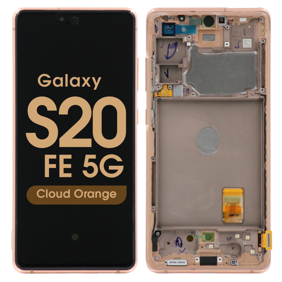 Pantalla OLED con táctil + marco Service Pack para Galaxy S20 FE 5G (G780/G781), Cloud Orange