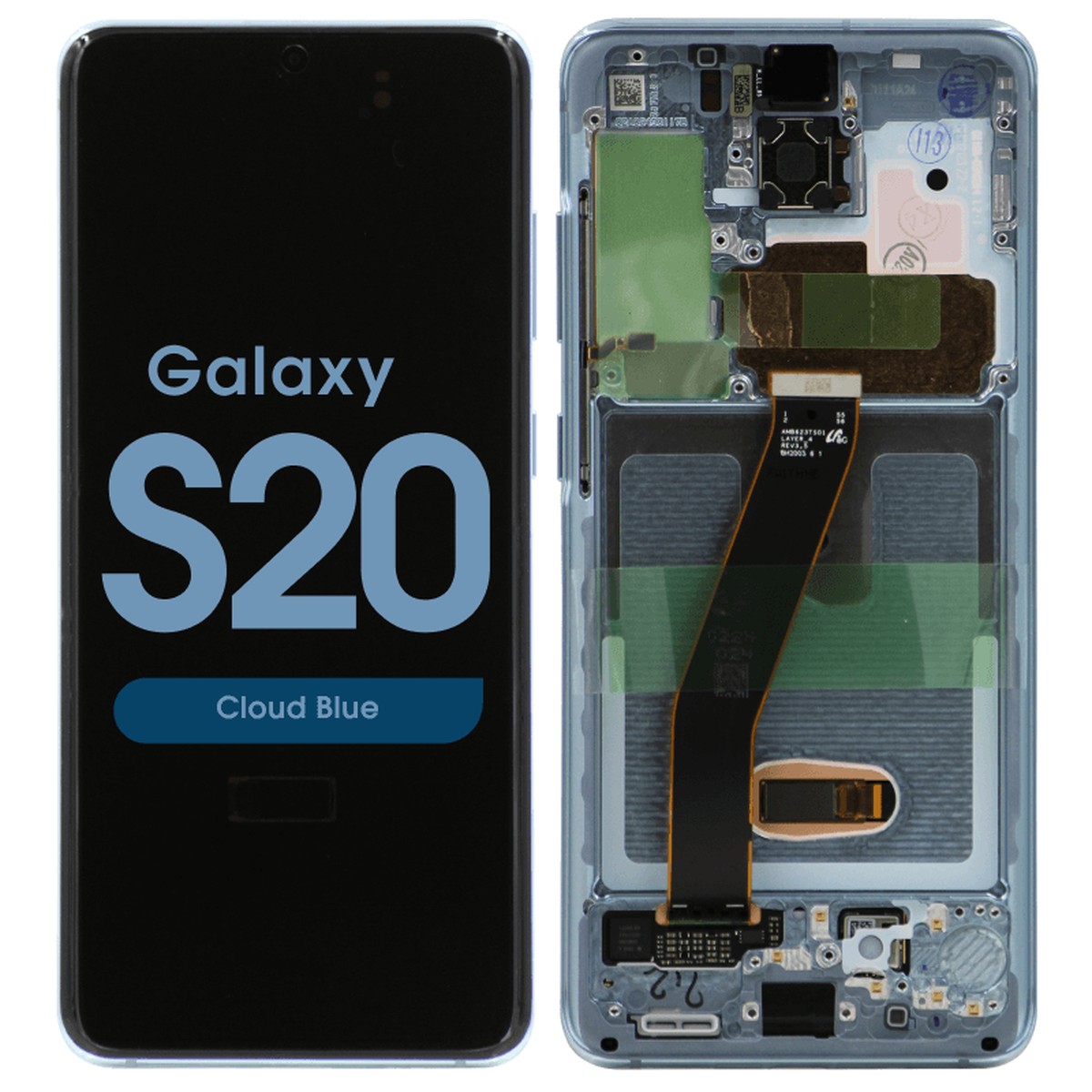 Pantalla OLED con táctil + marco Service Pack para Galaxy S20 (G980), Todas las operadoras excepto Verizon 5G UW, Cloud Blue