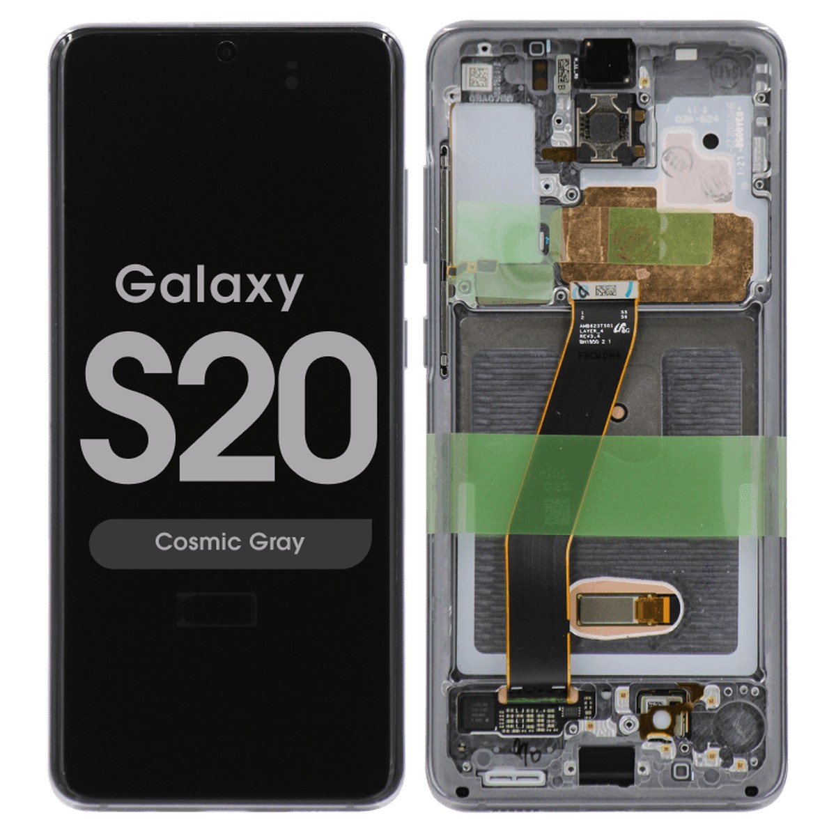 Pantalla OLED con táctil + marco Service Pack para Galaxy S20 (G980), Todas las operadoras excepto Verizon 5G UW, Cosmic Gray