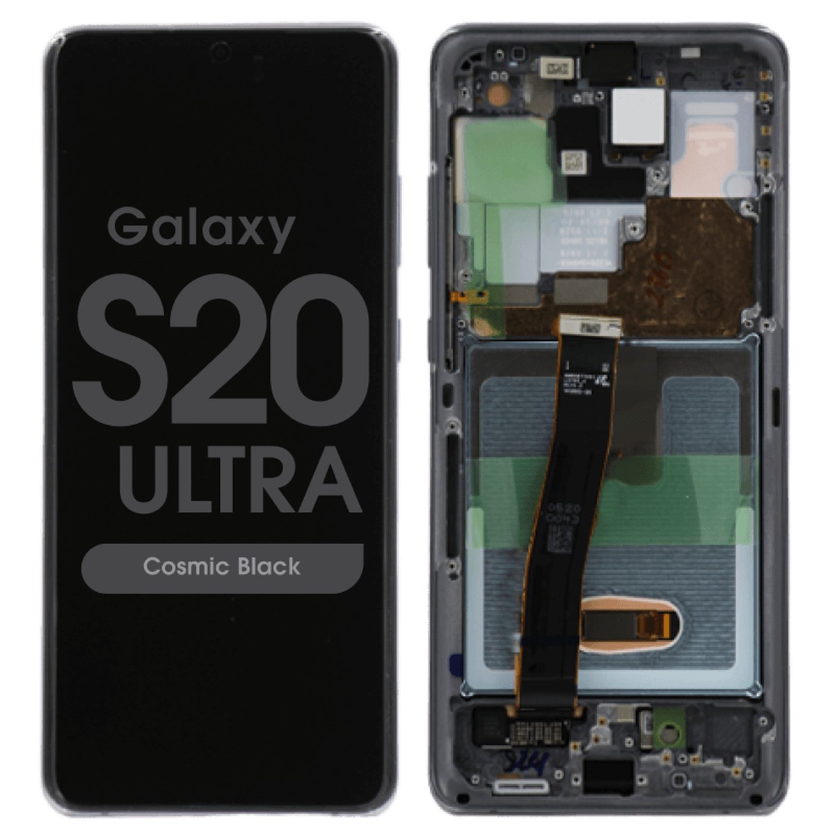 Pantalla OLED con táctil + marco Service Pack para Galaxy S20 Ultra (G988), Cosmic Black