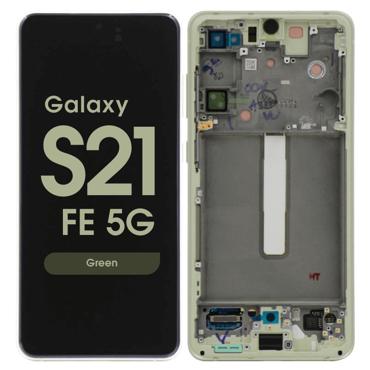 Pantalla OLED con táctil + marco Service Pack para Galaxy S21 FE 5G (G990), Versión US / Internacional, Green