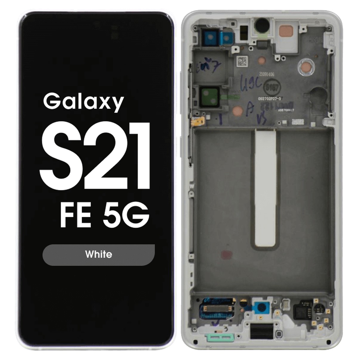 Pantalla OLED con táctil + marco Service Pack para Galaxy S21 FE 5G (G990), Versión US / Internacional, White