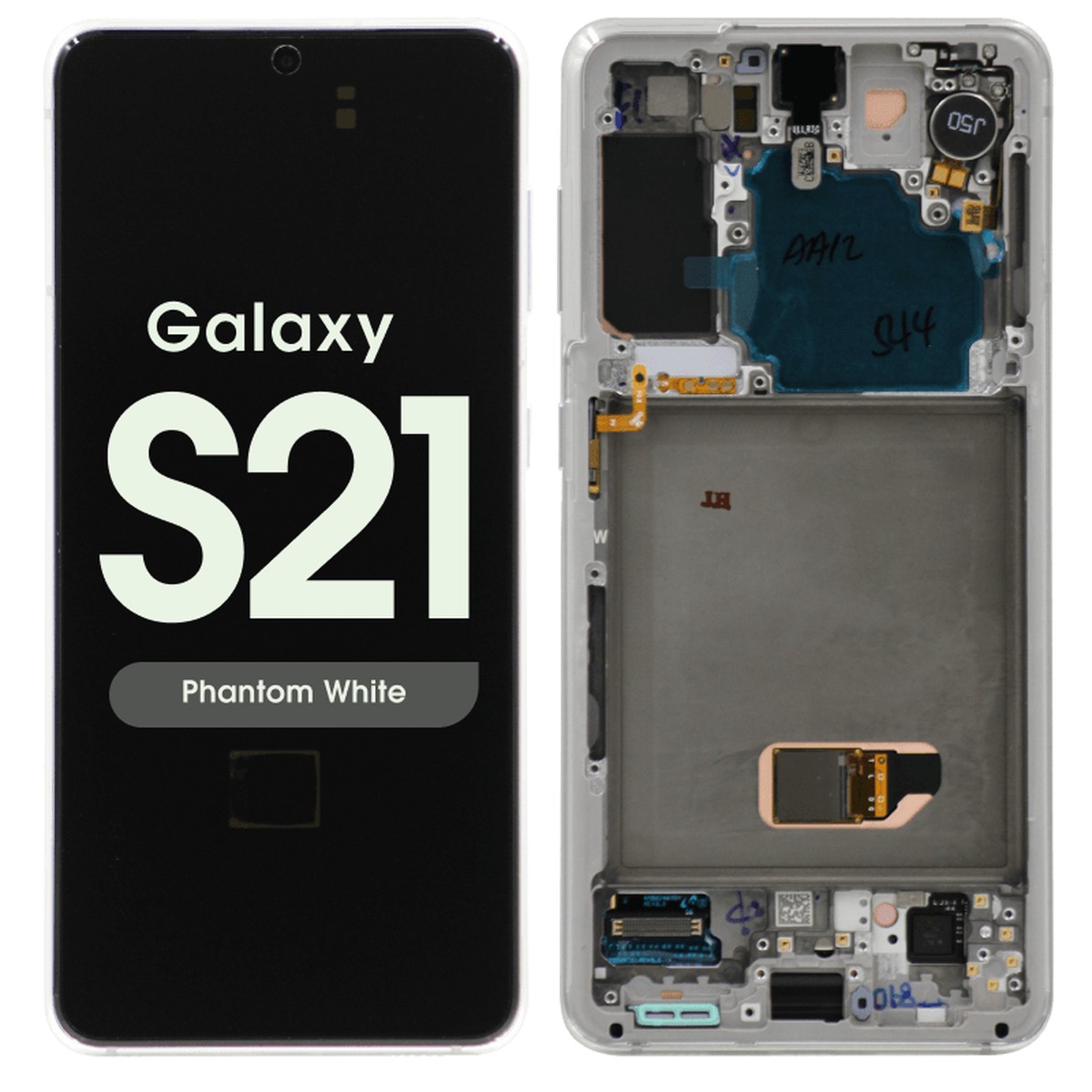 Pantalla OLED con táctil + marco Service Pack para Galaxy S21 (G991), Must Transfer Antenna for Verizon / Phantom White