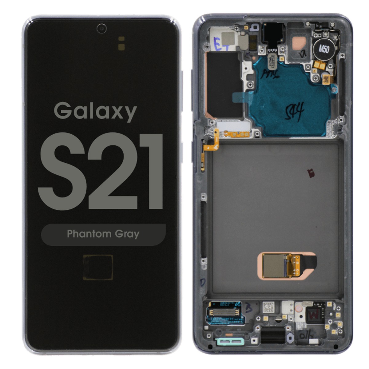 Pantalla OLED con táctil + marco Service Pack para Galaxy S21 (G991), Must Transfer Antenna for Verizon / Phantom Gray