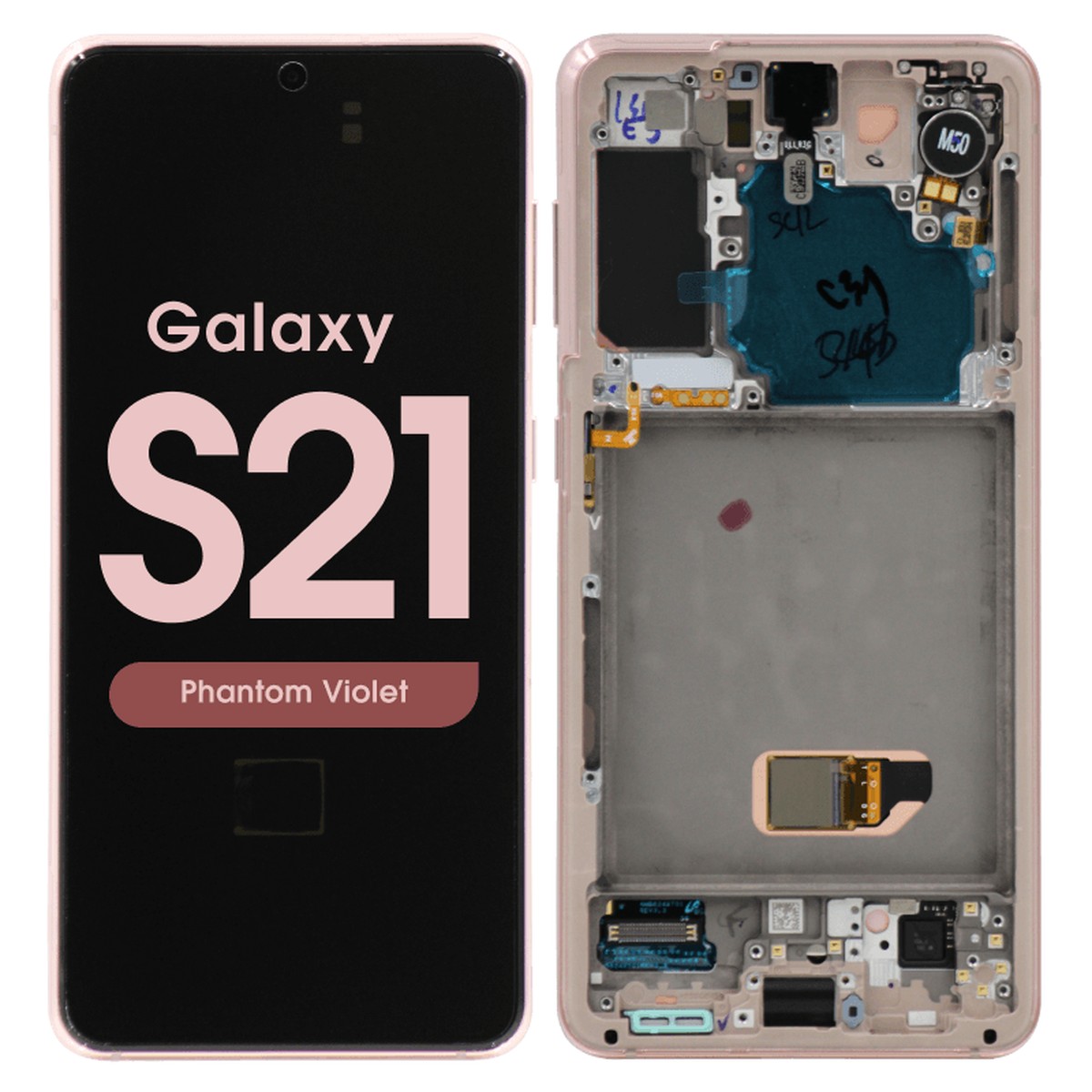 Pantalla OLED con táctil + marco Service Pack para Galaxy S21 (G991), Must Transfer Antenna for Verizon / Phantom Violet