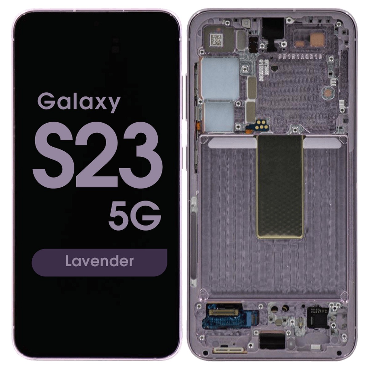 Pantalla OLED con táctil + marco Service Pack para Galaxy S23 5G (S911), Versión US / Internacional, Lavender