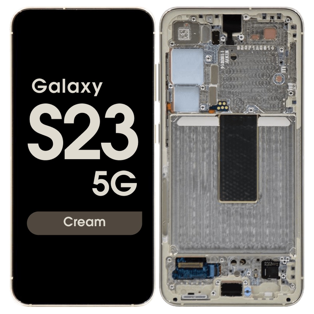 Pantalla OLED con táctil + marco Service Pack para Galaxy S23 5G (S911), Versión US / Internacional, Cream