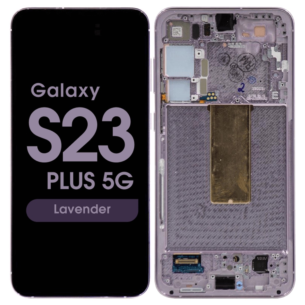 Pantalla OLED con táctil + marco Service Pack para Galaxy S23 Plus 5G (S916), Versión US / Internacional, Lavender