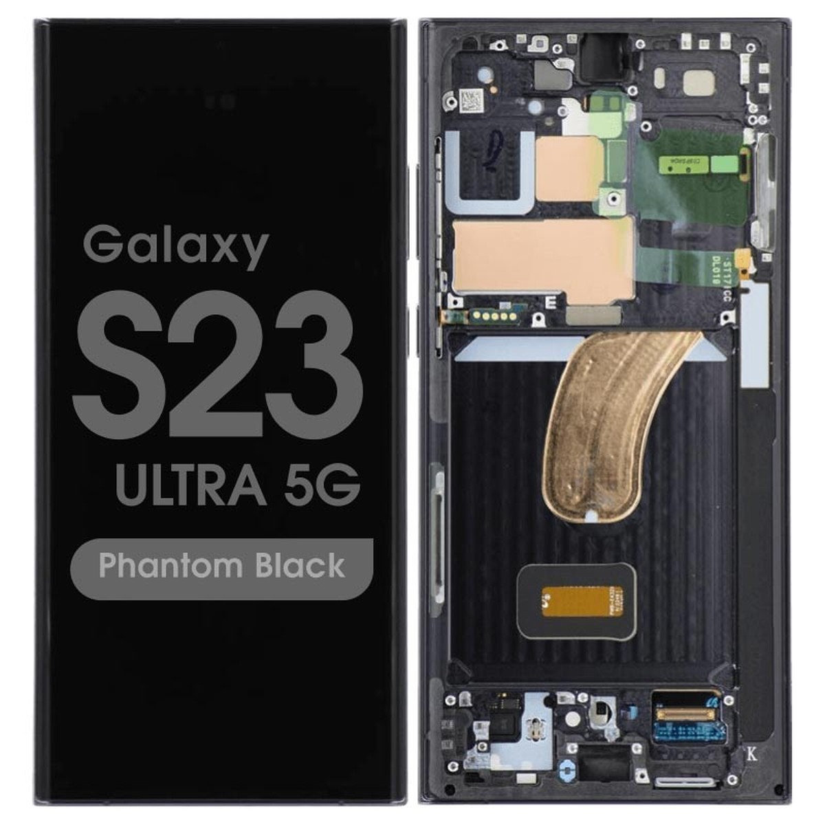 Pantalla OLED con táctil + marco Service Pack para Galaxy S23 Ultra 5G (S918), Versión US / Internacional, Phantom Black