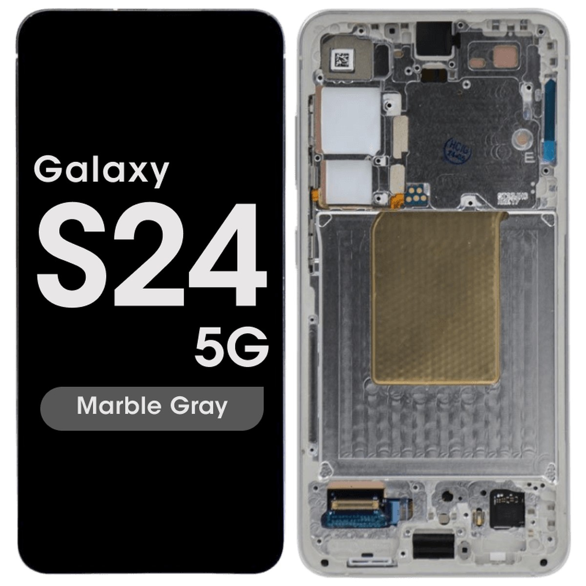 Pantalla OLED con táctil + marco Service Pack para Galaxy S24 5G (S921), Versión US / Internacional, Marble Gray