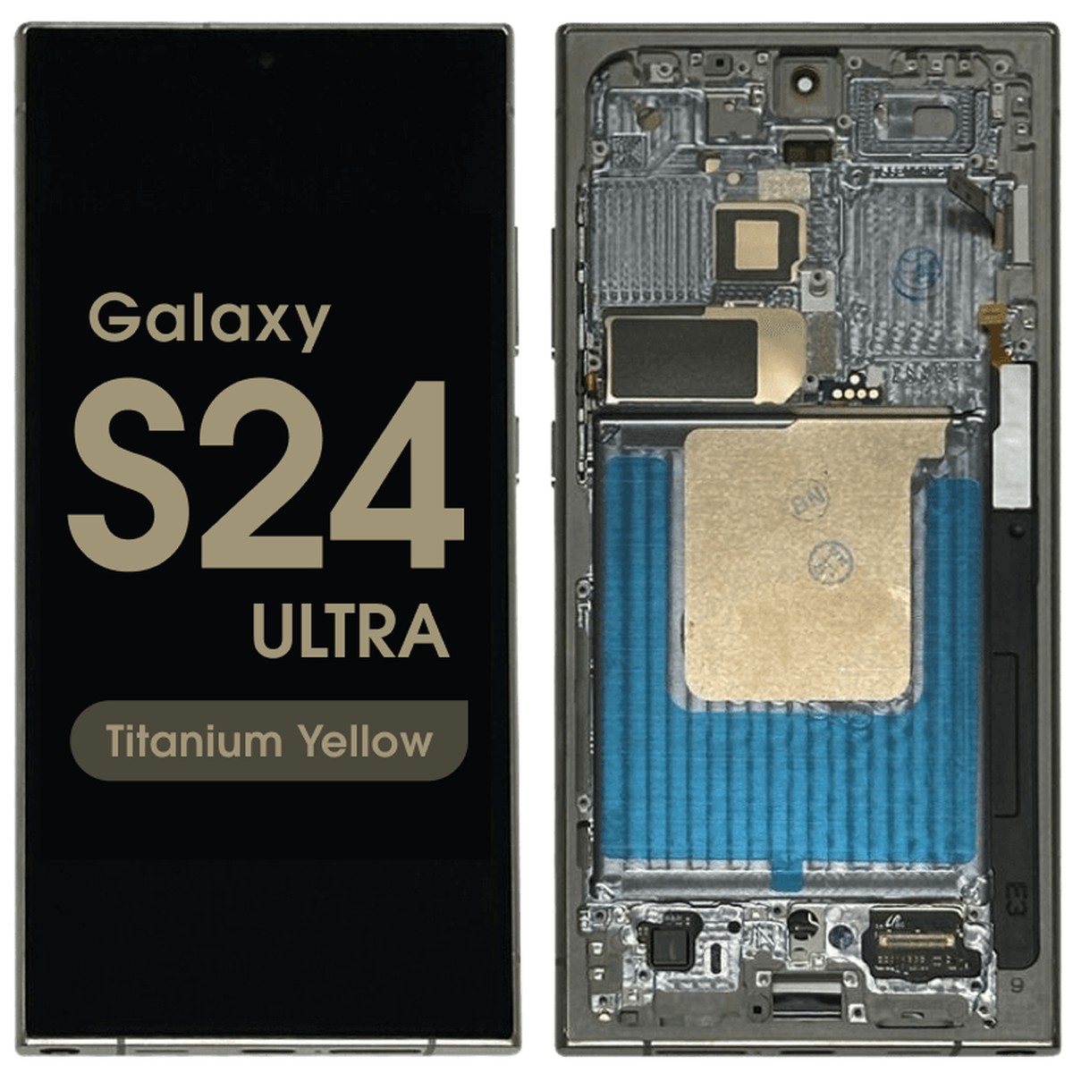 Pantalla OLED con táctil + marco Service Pack para Galaxy S24 Ultra (S928), Versión US / Internacional, Titanium Yellow