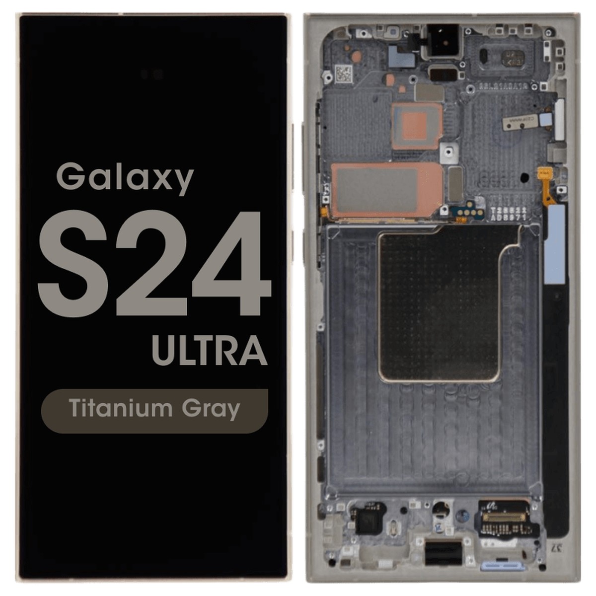 Pantalla OLED con táctil + marco Service Pack para Galaxy S24 Ultra (S928), Versión US / Internacional, Titanium Gray