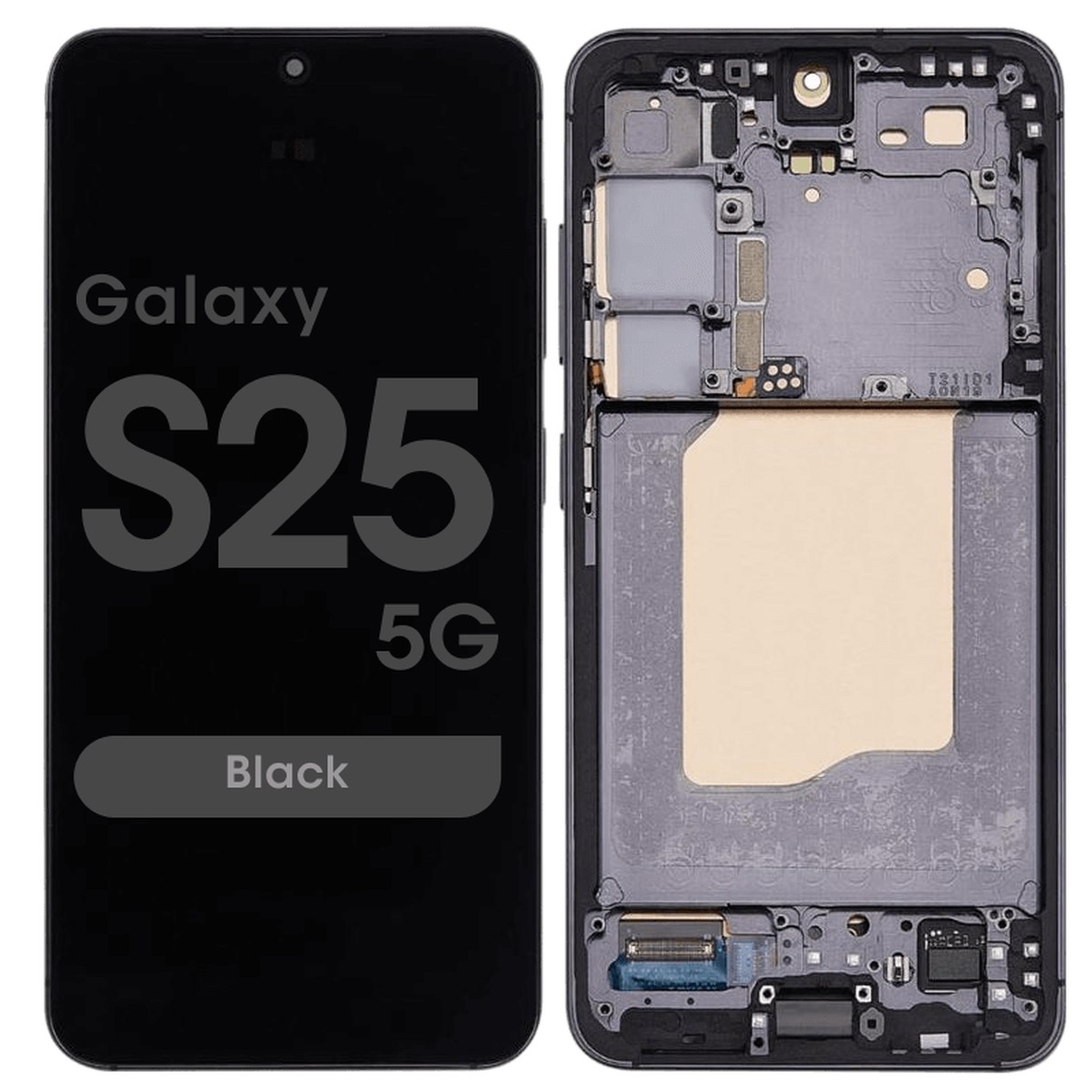 Pantalla OLED con táctil + marco Service Pack para Galaxy S25 5G (S931), Versión US / Internacional, Black