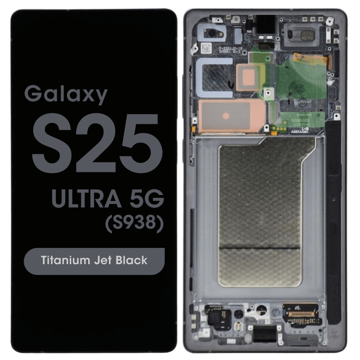 Pantalla OLED con táctil + marco Service Pack para Galaxy S25 Ultra 5G (S938), Titanium Jet Black