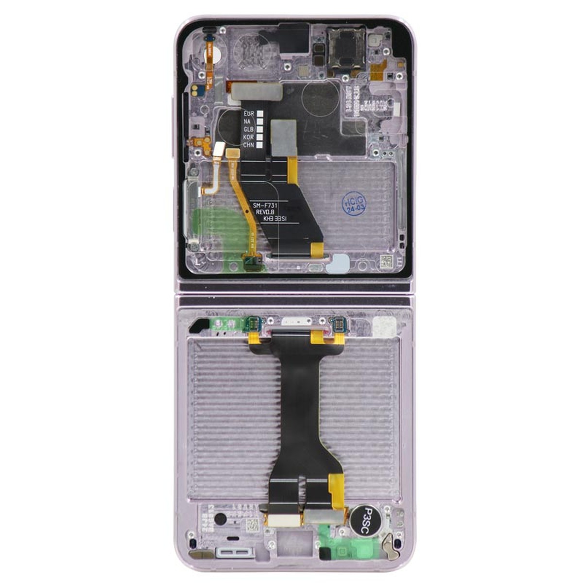 Pantalla OLED con táctil + marco Service Pack para Galaxy Z Flip 5 5G (F731), Lavender — imagen 3