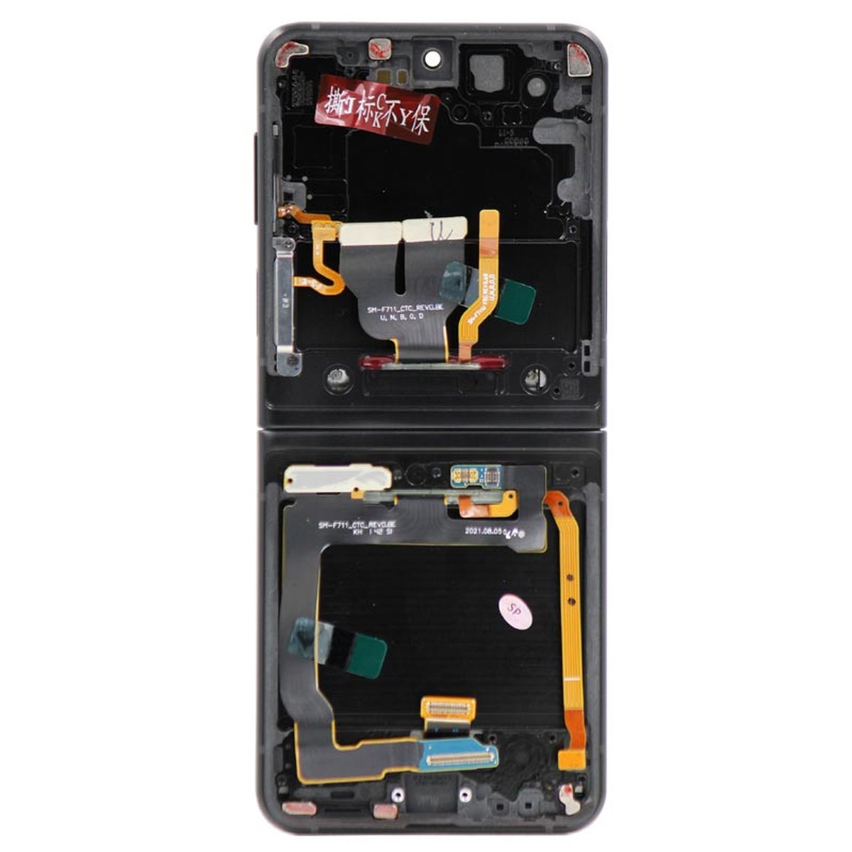 Pantalla OLED con táctil + marco Service Pack para Galaxy Z Flip3 5G (F711), Versión US / Internacional, Phantom Black — imagen 3