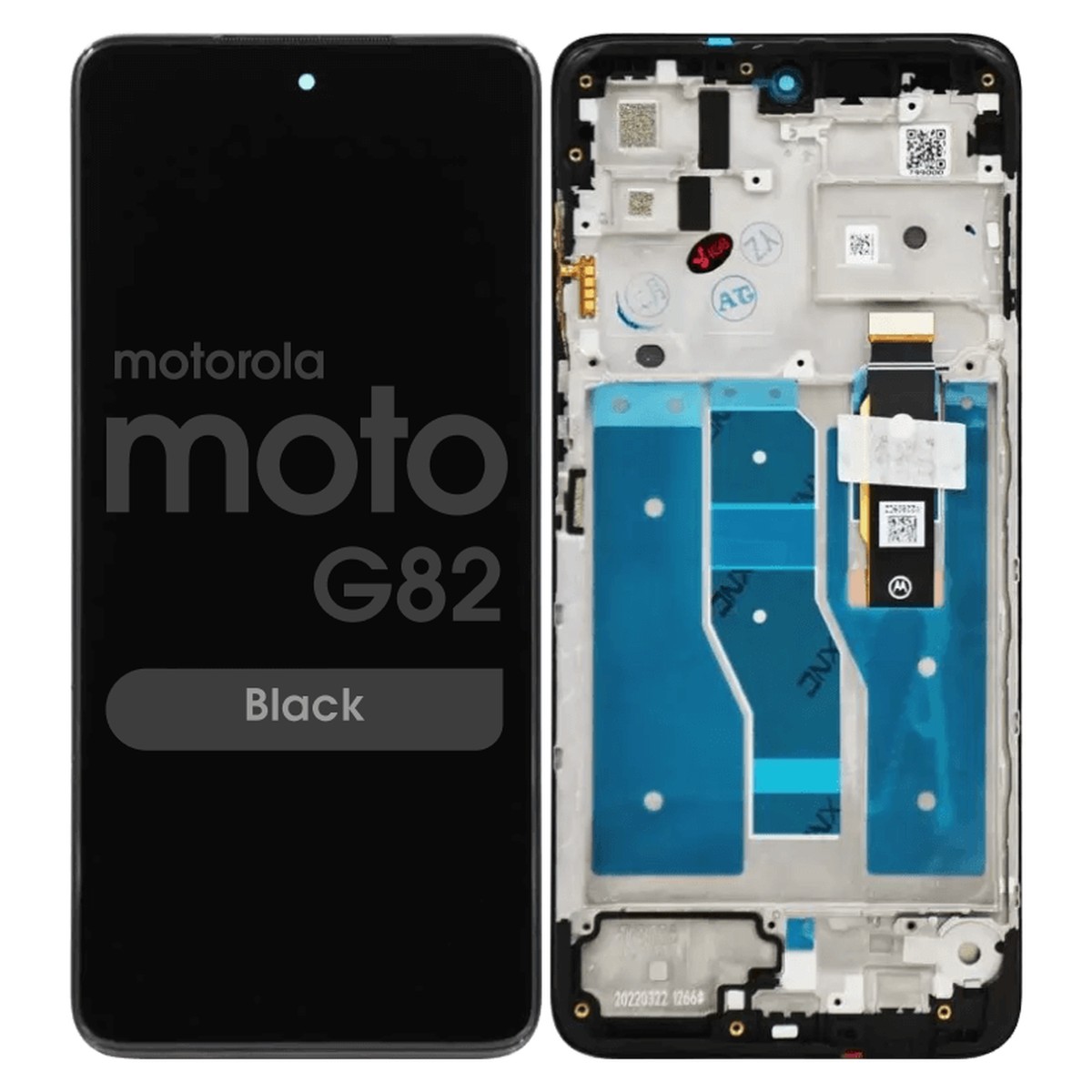 Pantalla OLED con táctil + marco Service Pack para Moto G82 (XT2225-1), Black
