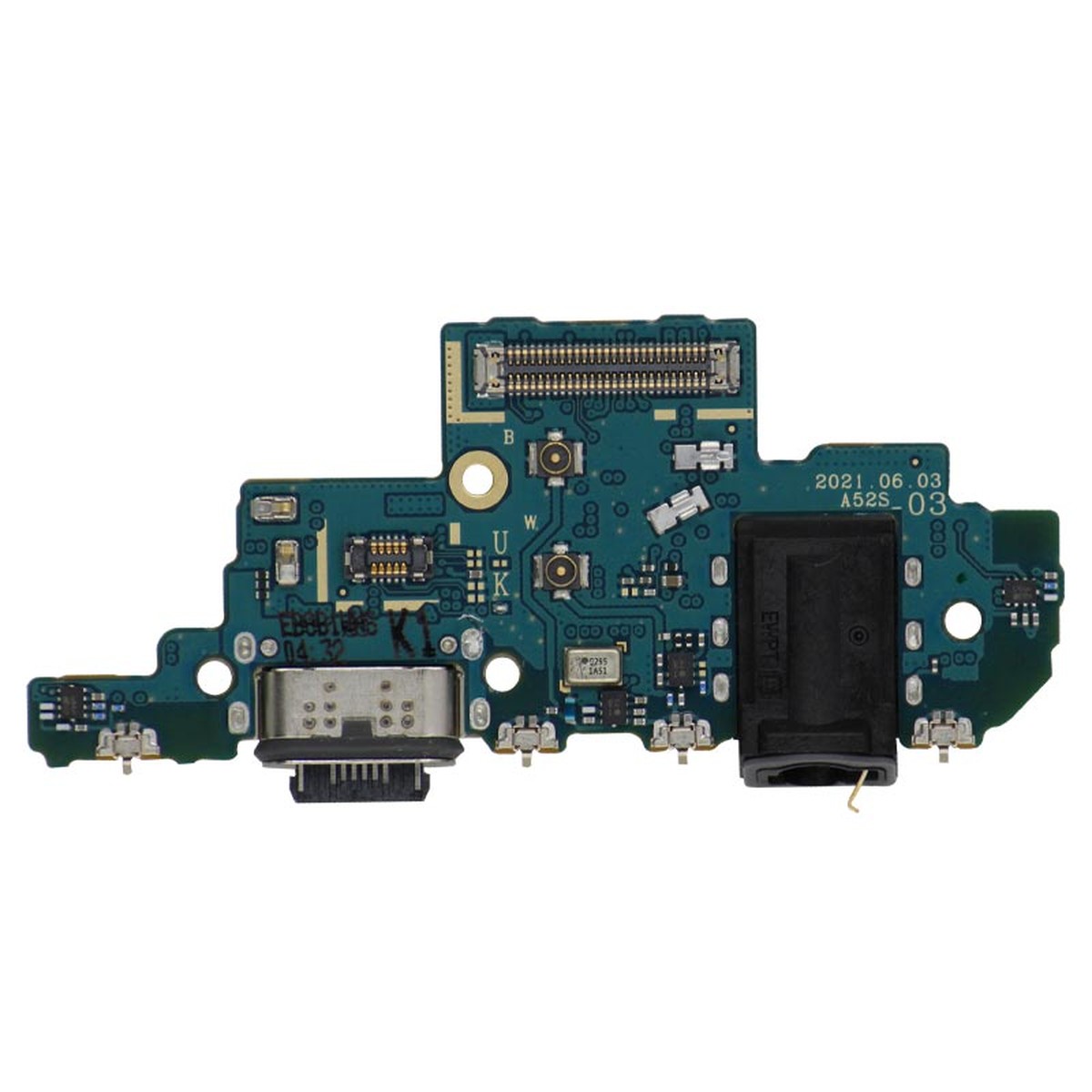 Placa de puerto de carga USB-C con jack de auriculares para Galaxy A52s 5G, A528 / 2021