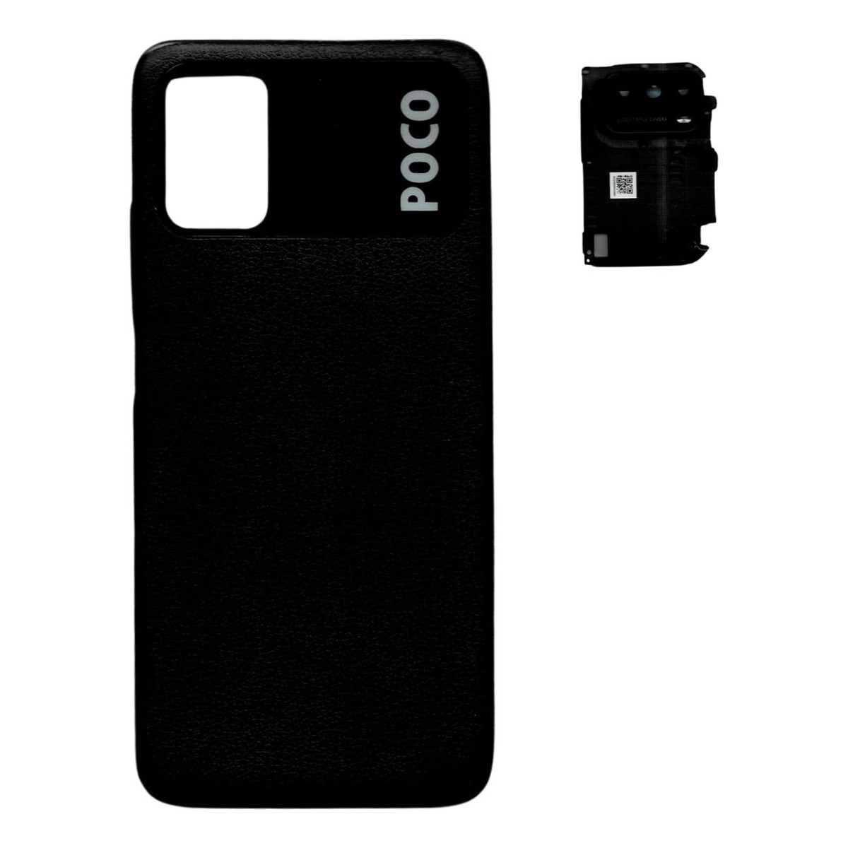 Tapa trasera con lente de cámara principal Xiaomi para POCO M3, Negro
