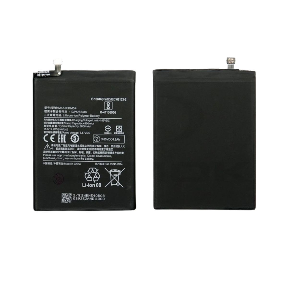 Batería Xiaomi BM54 para Redmi Note 9T / Redmi Note 9 5G