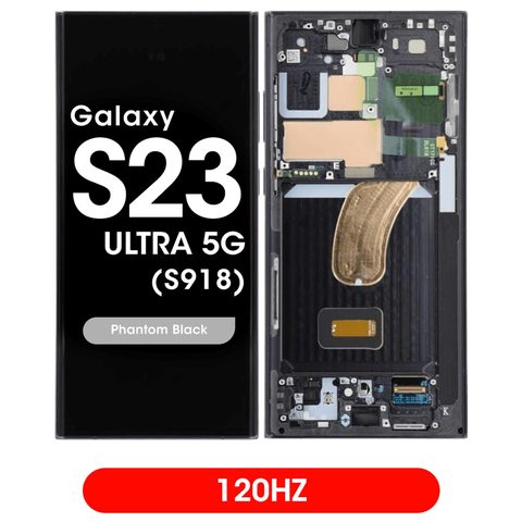 Pantalla 120Hz Soft OLED con táctil + marco Aftermarket para Galaxy S23 Ultra 5G (S918), Phantom Black — imagen 1