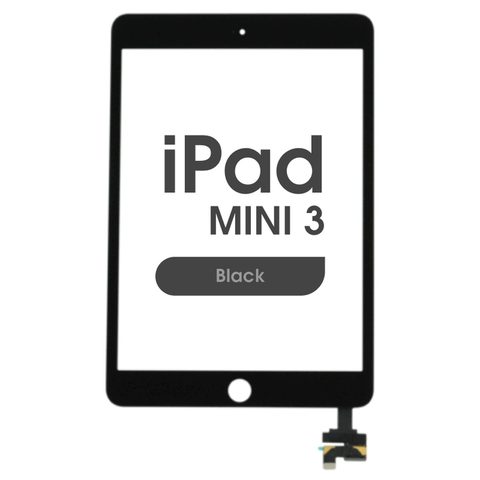 Cristal táctil con digitalizador Aftermarket para iPad Mini 3, No Adhesive / Black — imagen 1