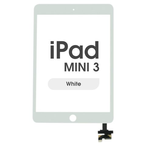 Cristal táctil con digitalizador Aftermarket para iPad Mini 3, White — imagen 1