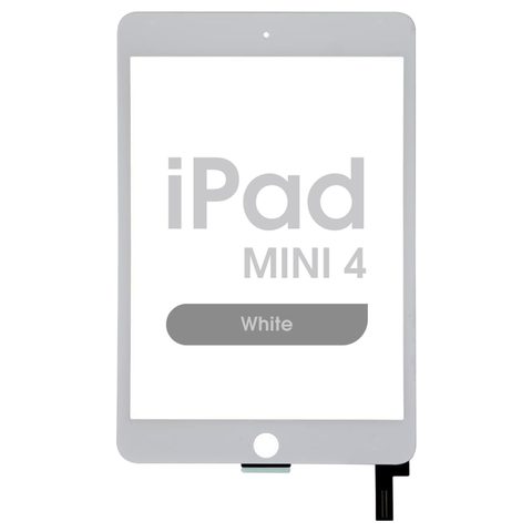 Cristal táctil con digitalizador Aftermarket para iPad Mini 4, White — imagen 1
